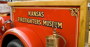 An old fire engine on display at the Kansas Firefighter's Museum in Wichita, KS.